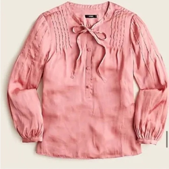 J. Crew Featherweight Satin Tie-Neck Top for Women - Picture 2 of 11